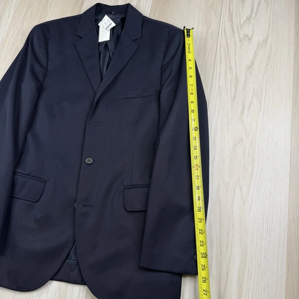 J. CREW Factory Store Wool Blazer Sport Coat 3 Button Men Size 40R Navy Blue NWT